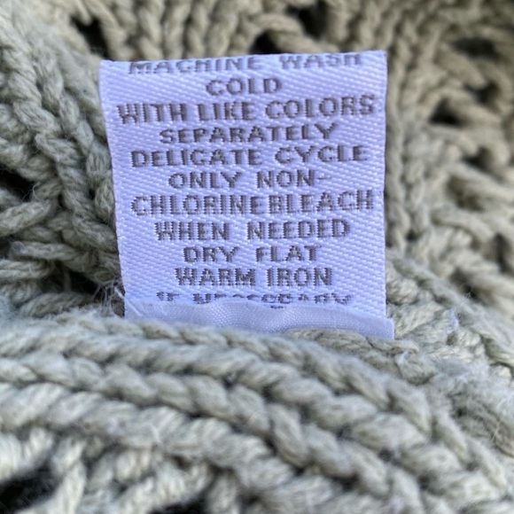 Dressbarn Open Front Crocheted Sage Cardigan Size Medium - Picture 9 of 12